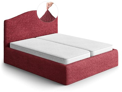 PAULATO Husse für Doppelbett über das Kopfteil und Grundgestell rüberziehen, Husse für Boxspringbetten 130-180cm Mikrofaser, bi-elastisches, kratzfestes und maschinenwaschbares Gewebe Made in Italy