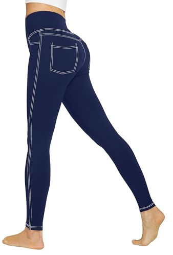 G4Free Pantalon de yoga pour femme avec poches – Leggings taille haute – Jeggings en jean – Collants lève-fesses – Contrôle du ventre – Legging de course pour le travail, les loisirs, le décontracté