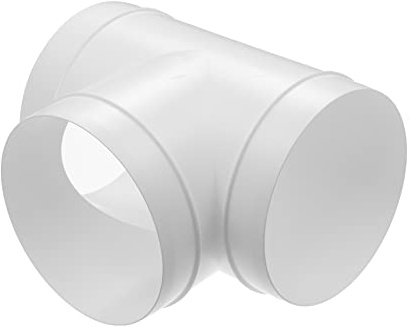 Repa Market Blanco 150 mm de diámetro en T juntas de 3 vías – Divisor de canal para secador de ventilador de escape – Conexión de manguera de canal de 3 vías