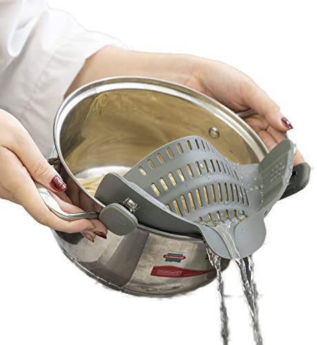 ZAIGON Sieb aus lebensmittelechtem Silikon- Küchen Zubehör- 100% BPA frei- Nudelsieb und Abgießhilfe für Nudeln,Obst,Gemüse- Spülmaschinenfest- perfekt für Pfannen, Töpfe und Schüsseln