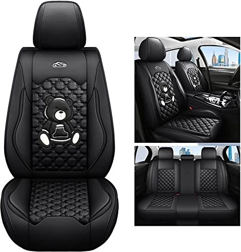 YOUFOX Autositzbezüge, universal, komplettes Set für Fiat 500L(330)/500L Living(351)/500L MPW(351)/500L Pro(330)/500L Trekking(330)/500L City Cross(330) Auto sitzbezüge, schwarz