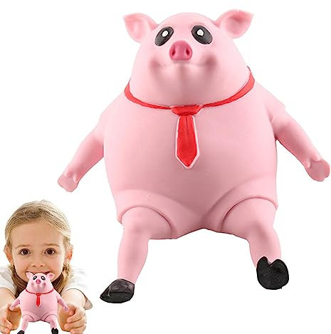 Schweine Quetschspielzeug Stressbälle, Rosa Schweine Figuren Stretch Spielzeug für Kinder und Erwachsene, Langsam Zurückprallende Schweinchenpuppe, Piggy Stressspielzeug für Kinder Erwachsene