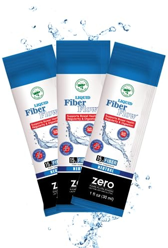Nutritional Designs Liquid Fiber Supplement, Sugar-Free Prebiotic Inulin Fiber, Fiber Drink Mix, Natural Bowel Regularity Drink for Healthy Intestinal Balance (50 Packets, Neutral)