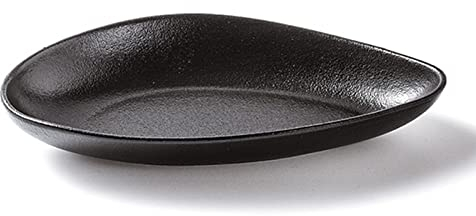 KOHARA Modischer Teller, Fischteller, Speiseteller, Geschirr für Hochzeiten, Einweihungsparty, Abschlussfeier, Keramik, 24,5 cm/28 cm/31,8 cm (Größe: 31,8 x 18 x 4 cm, Farbe: Schwarz)