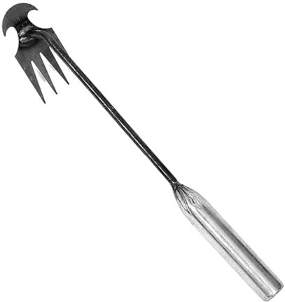 Zuasdvnk Désherbeur Manuel Outil Gouge de Désherbage en Acier avec 4 Dents et Poignée Acier