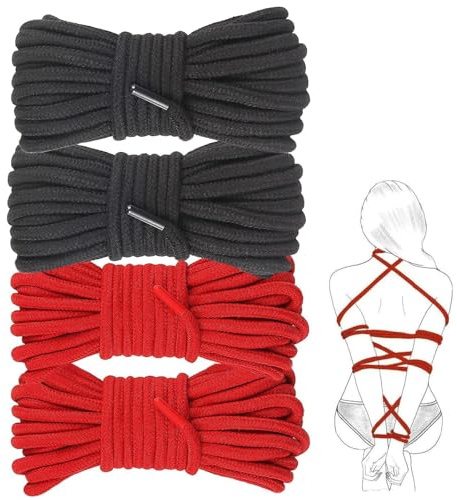 4 Pack Bondage Rope Restraint Kit 10 M/32 Feet Bondage Soft Rope Sex Rope for Couples Bondage Games BDSM Fetish Bondage Set Cotton Ropes for Women Men Extreme Love