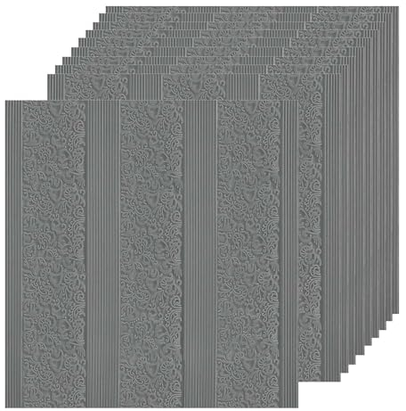 3D Wall Panels Brick Effect, Waterproof Foam Cladding, Self Adhesive Wall Tiles, for Living Room, Kitchen, Bathroom, Balcony, Bedroom, 10 Pack,Grey