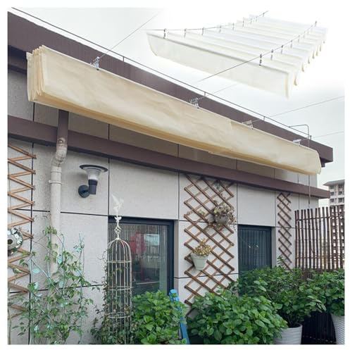 Personalizzata Retrattile Vele Wave Shade,Vela Wave Shade Retrattile,Vela Ombreggiante Tenda da Sole,Copertura Parasole Tettoia Pergola Resistente Ai Raggi UV (Size : W0.8*L3m/W2.62*L9.84ft)