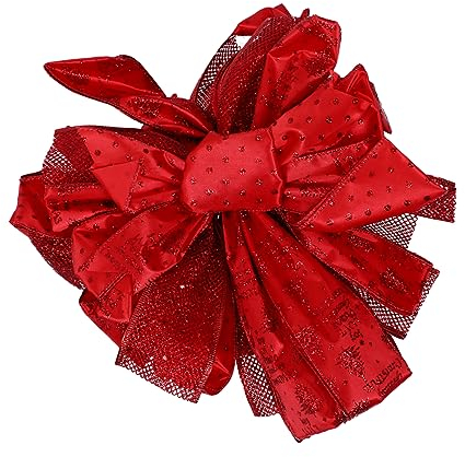 RORPOIR Weihnachtsbaumspitze Mit Schleife Große Weihnachtsschleife Luxuriöser Baumkronen- Für Den Weihnachtsbaum