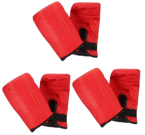 VANZACK 3paare Boxhandschuhe Für Training Und Sparring Ergonomische Langlebige Handschuhe Breitem Handgelenkband Geeignet Für Erwachsene Und Rote Farbe Für Kickboxen Und Boxtraining