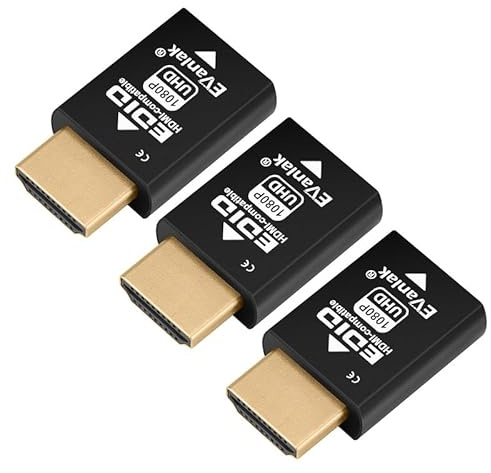 Mini HDMI EDID Emulador Passthrough – 1920 x 1080 @ 59 Hz | Diseño compacto | Soporta interruptores HDMI, extensores, receptores AV, divisores de vídeo, 3 piezas