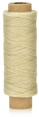 Fil ciré à coudre en cuir, fil de cuir pour couture à la main, fils de couture long pratique, fils de cuirs ciré, cordon ciréS de 0,8 mm pour cuirs (Beige)