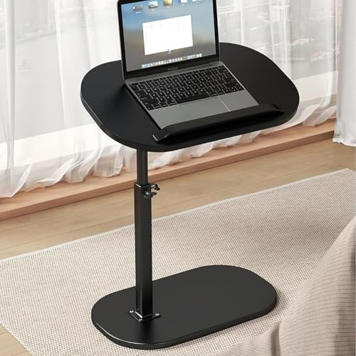 C-Tisch, Beistelltisch, höhenverstellbar, C-förmiger Untertisch, 360° schwenkbare Tabletttische, Laptop-Beistelltisch mit kippbarem Tablett, kleine Kaffee-C-Tische für Schlafsofa, Badewanne(Black)
