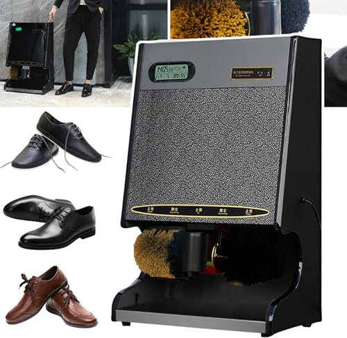 JMbpkduHs Cireuse à Chaussures, Cireuse à Chaussures à Induction Entièrement Automatique, Moteur Tout Cuivre 105 W, 1 200 TR/Min, Graissage Automatique(80 X 51 X 28 Cm),A