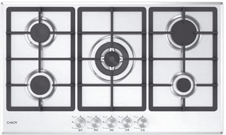 Candy Moderna CHG93WX/1 Acciaio inox Da incasso 86 cm Gas 5 Fornello(i)