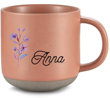 Amsgedhie Tazze e tazzine da caffè: Regali personalizzati - Tazze moderne in ceramica - Tazze con nomi e fiori di design - Regali ricordo per i migliori amici e partner (Rosa, Stile 2)