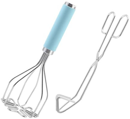 BEBEMOKO Style Potato Ricer Masher Stainless Steel Potato Masher for Mashing Carrots More Reusable for Home Kitchen