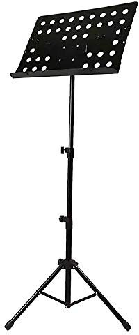 Tragbarer Notenständer für Schulorchester und Chöre, leicht, robust und kompakt zur Aufbewahrung, höhenverstellbar, Notenständer, Schwarz, 50 x 145 cm