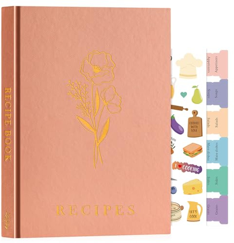 Lanpn B5 Libro di Ricette Il Mio Ricettario in Pelle, Quaderno per Ricette da Scrivere, Recipe Cook Journal Book to Write in Your own Recipes, Libri di Cucina Cooker Girl Libro, Rosa, Inglese