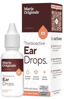 Marie Originals Ear Drops for Clogged Ears, Dry Itchy Ears & Ear Hygiene for Adults & Kids | Natural Plant-Based Ingredients Perfect for Summer use, Swimmers & Everyday Care | 0.5 FL Oz - 14mL