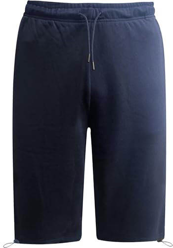 WJL WHISPERING JONES LONDON Mens Three Quarter Long Shorts Below Knee Stretch Elasticated Waist 3/4 Length Jersey Fleece Bottoms Zip Pockets S M L XL