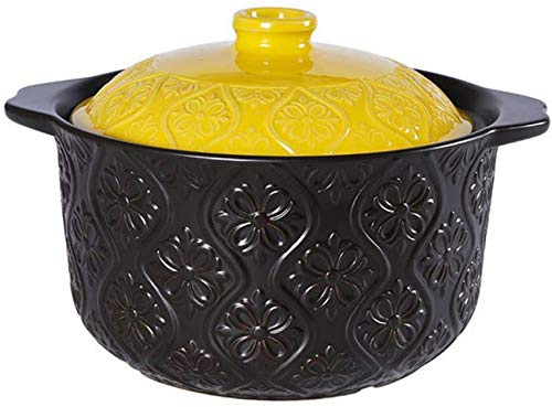 Pentola Cucina, casseruola Rotonda con Coperchio in Ceramica, casseruola Rustica con Coperchio, Padella Bassa in gres, pentola Calda in Ceramica, pentola Terracotta la Salute, pentola Antiaderente