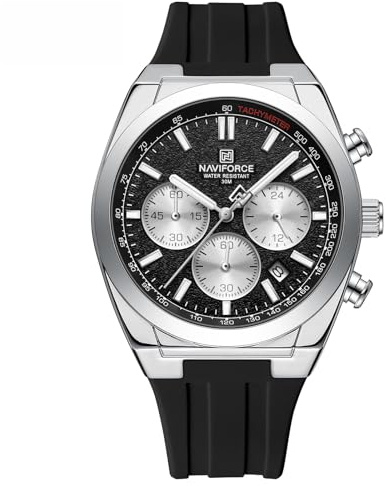 NAVIFORCE Watches for Men Multifunctional Chronograph Analog Quartz Waterproof Wirstwatch Silicone Strap Man Gifts