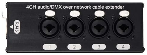 Gokoti Extension de Câble Audio/ 4 Canaux sur Réseau, Extension de Signal Réseau Audio XLR 3 Broches et DMX512