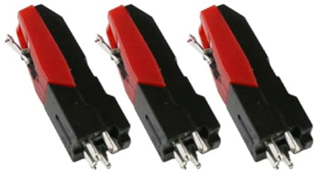 Lawnoval Turntable Phonograph Diamond Stylus Needle for Gramophone and Record Player, Red 3PCS