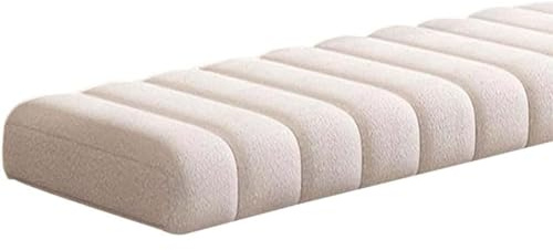 Generisch Bankauflage Bankkissen 120x40 100x40 80x40 160x40 40x40 4.5cm Dick Sitzkissen Bank Indoor Outdoor Abnehmbarem rutschfeste Sitzauflage Bank Fensterbank Gartenmöbel,A White,40x80cm