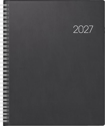 BRUNNEN Buchkalender Mod. Manager Wt 7 weektimer 2027 | 210×260 mm, Kunststoff, schwarz | 21×26 cm, Kunststoff, schwarz