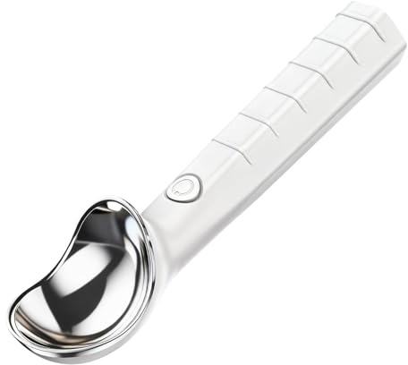 Beheizte Eisportionierer, 21 x 6 cm, Edelstahl, automatische tragbare Schaufel – langlebige Eisportionierer aus Metall, für Senioren, Küche, Zuhause, Party, Sandwich, Kekse, Bar, Gefrierschrank