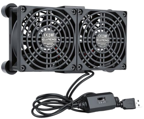 ELUTENG Ventilador de PC Doble Fila 80mm 5V USB Silencioso