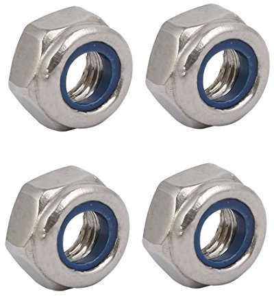 sourcing map 4Stk. Links Hand Sicherungsmuttern Metrisches Gewinde M6 x 1mm | 304 Edelstahl