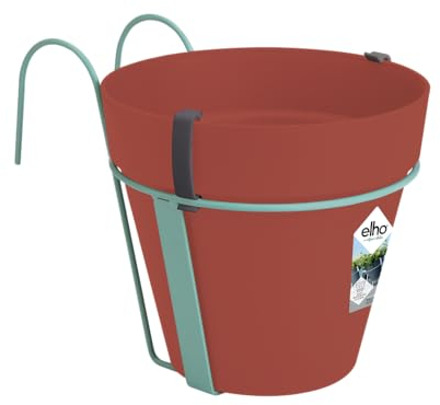 Elho Loft Urban Balconnière Potholder 27 - Pot De Fleurs pour Balcon & Extérieur - Ø 19.3 x H 20.0 cm - Marron/Brique