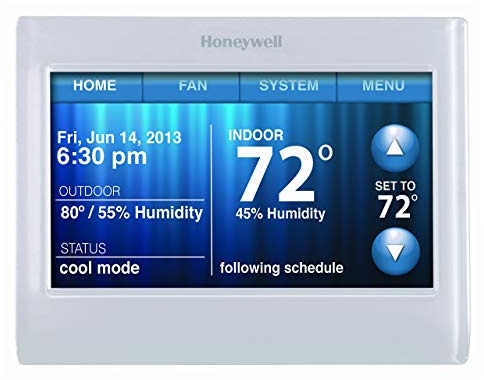 Honeywell TH9320WF5003 WiFi 9000 Color Touchscreen Thermostat, Works with Alexa, Needs 'C' Wire (Renewed)