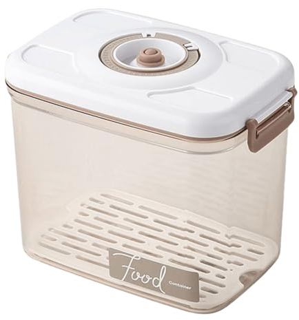 Kexfory - Recipiente para alimentos al vacío con bomba de vacío para frigorífico, caja para conservar alimentos con placa de drenaje extraíble, caja de cocina hermética para frutas y verduras P