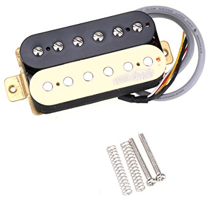 Wilkinson Vintage Tone Alnico 5 Overwound Open Style Humbucker Pickup Hals Tonabnehmer für E-Gitarre, Zebra