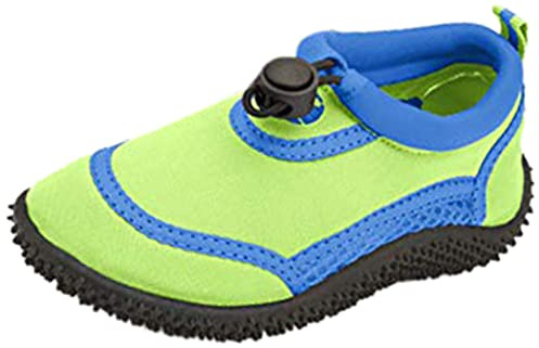 Wet Shoes Kids Infant Size Aqua Beach Surf Water Swim for Boys & Girls (Green & Blue, Numeric_10)