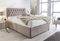 Sleep Factory's Luxury Divan Bed Set in Pebble Plush with Chesterfield Bumper Headboard and Memory Sprung Mattress 4.0FT (Small Double) No Drawers