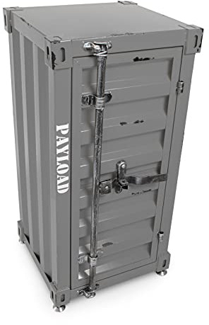 Büttner Kommode Sideboard Highboard Spind Metallschrank Kasten Kommodenschrank Stauraum Regal im Industrial Container Look aus Metall 40 x 38 x 80 cm - Grau