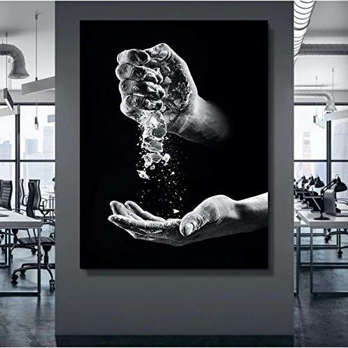 Home Decor Leinwand Schwarz-Weiß-Wasser-Wand-Kunst-Malerei-Schwarz-Bilder Cooler Druck Gerahmtes Kunstwerk Poster Für Zimmer 30x40cm (12x16in) Mit Rahmen