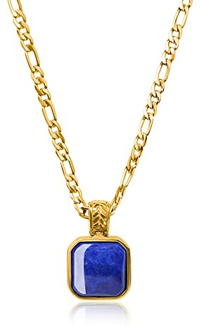 COAI Collier Chaîne Pendentif Carré Pierre Homme Femme
