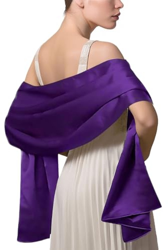 LumiSyne Damen Satin Chiffon Festlich Stola Schal Einfarbiger Leichter Schalverpackung Für Braut Brautjungfer Hochzeit Abendkleid Abschlussball