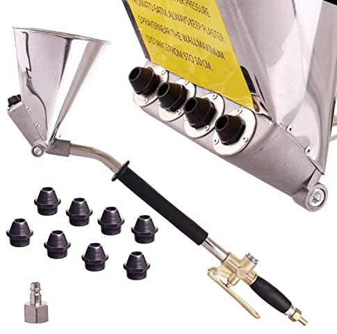 TC TECHNIC Pneumatische Zementspritzpistole 4 l, Metalldüsen-fi 19 mm, Gewicht 2,5 kg, inkl. 4 x Düsen 11 mm, 4 x Düsen 9 mm, Verputzmaschine, Verputzpistole