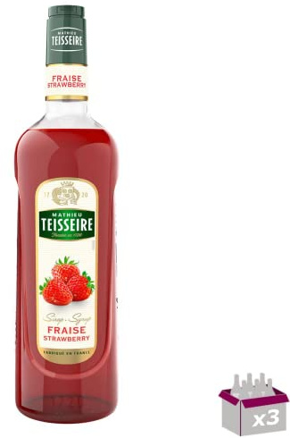 Lot de 3 - TEISSEIRE - Sirop Fraise - 1L