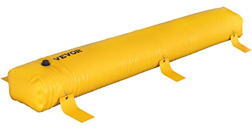 VEVOR Flood Barrier, 12 ft Length x 12 in Height Sandbag Alternative, Water Barrier for Flooding with Great Waterproof Effect, Reusable PVC Water Diversion Tubes, Flood Barriers for Home, Door, Garage