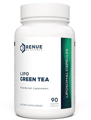 Renue By Science Green Tea Extract | High Strength Liposomal Supplement | 90 Capsules - 75mg Green Tea per Serving | Non-GMO | Made in the USA & Third-Party Tested