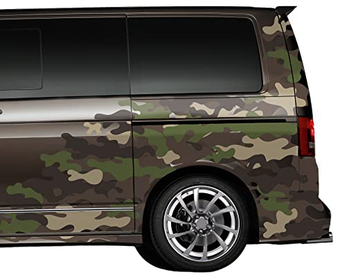 Finest Folia Auto Camouflage Matt Aufkleber Tuning Seitenaufkleber Sticker Set selbstklebend wasserfest zweiteiliges Set Zubehör RX048 (01 Beige)