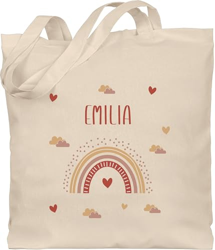 Geschenk mit Namen personalisiert by Shirtracer - Baumwolltasche - Rainbow Regenbogen Farbenbogen